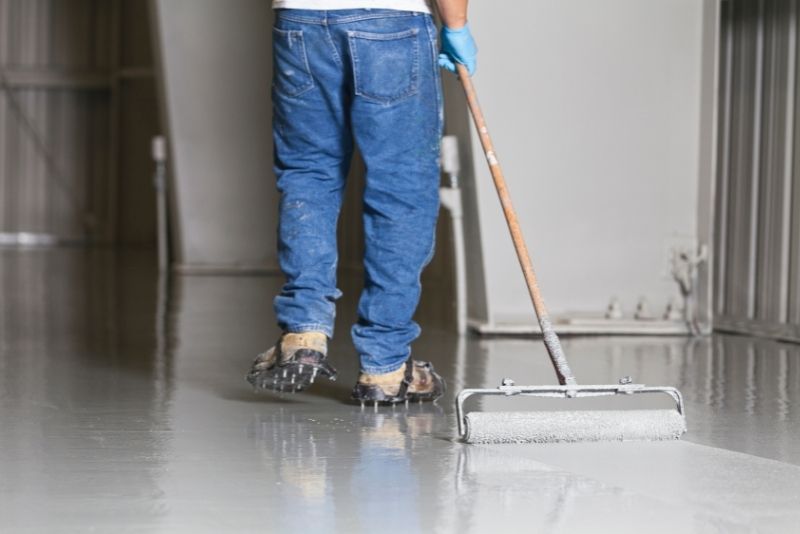 Glossy epoxy floor coating installed in a Hobart property