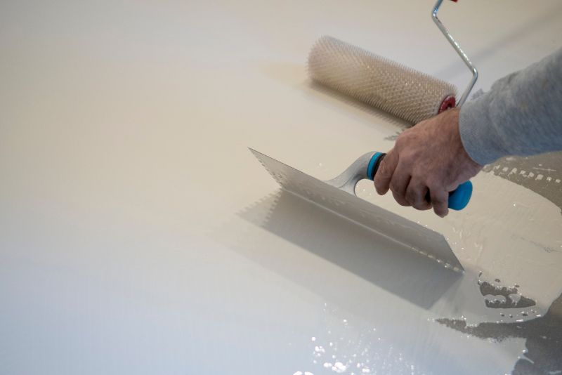 white epoxy floor installation